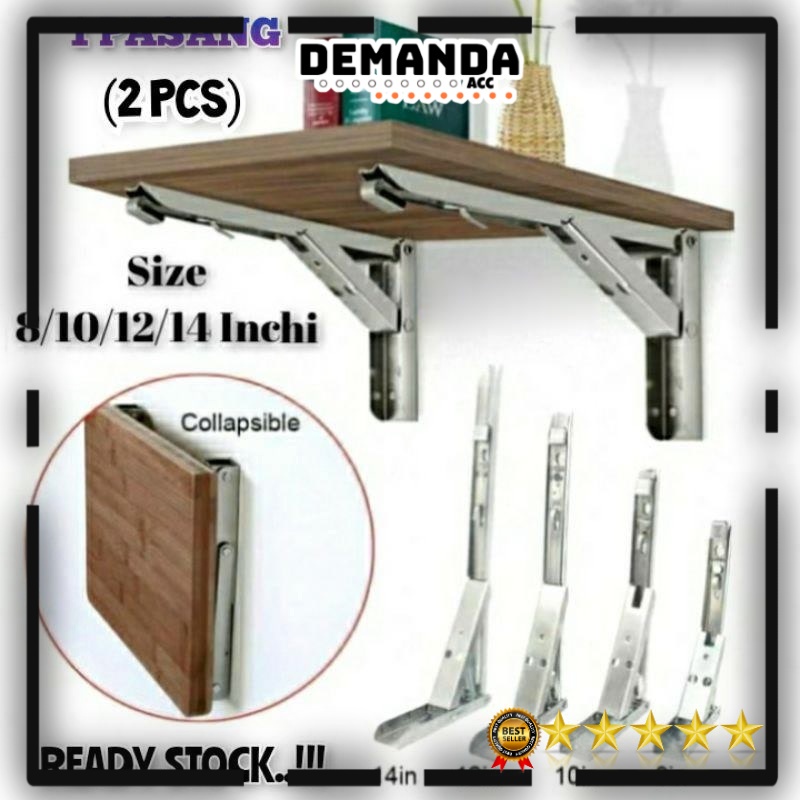 Jual Xida Bracket Engsel Siku Ambalan Rak Meja Lipat Dinding Folding