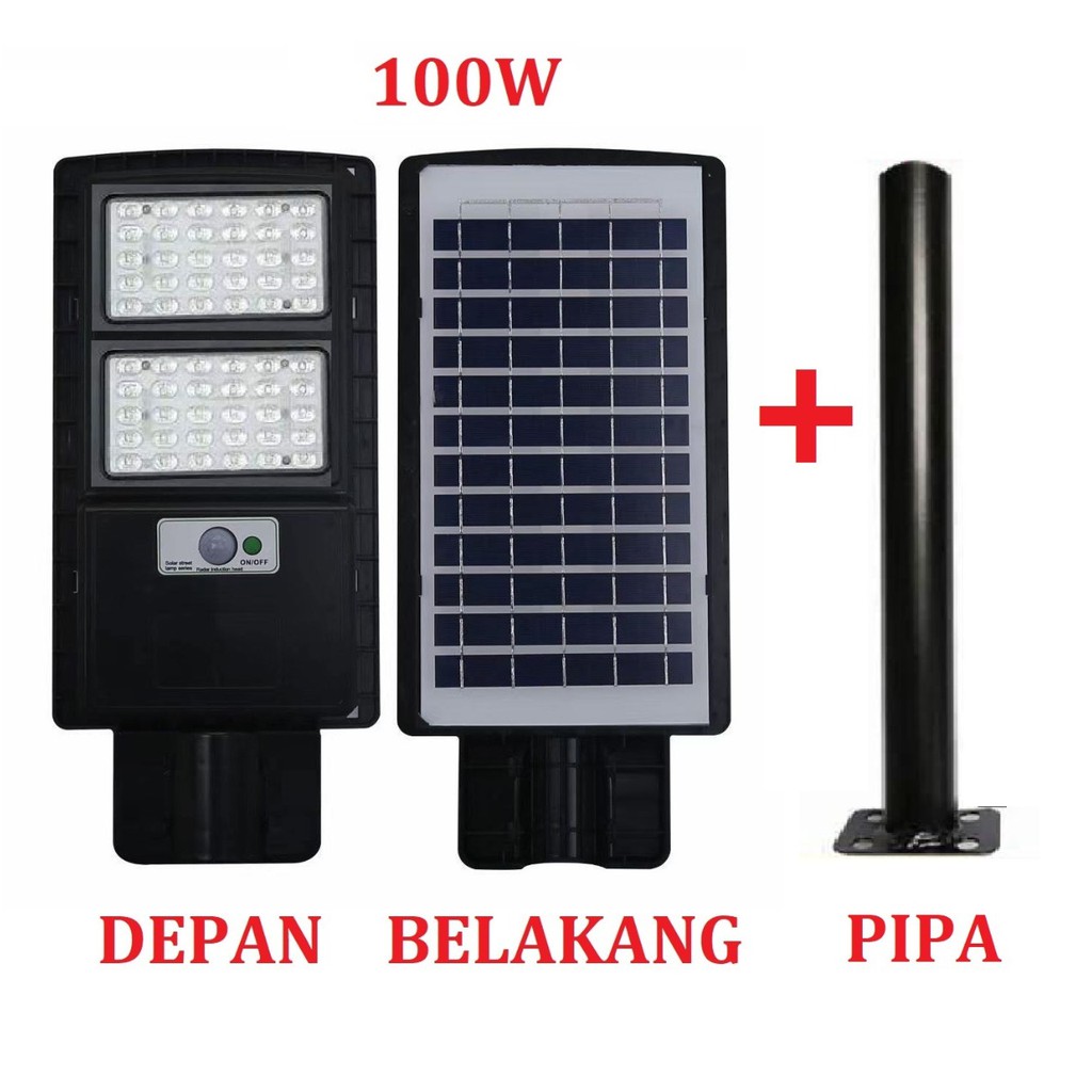 Jual LAMPU JALAN Tanga Matahari LED 100w LAMPU JALAN SOLAR PANEL