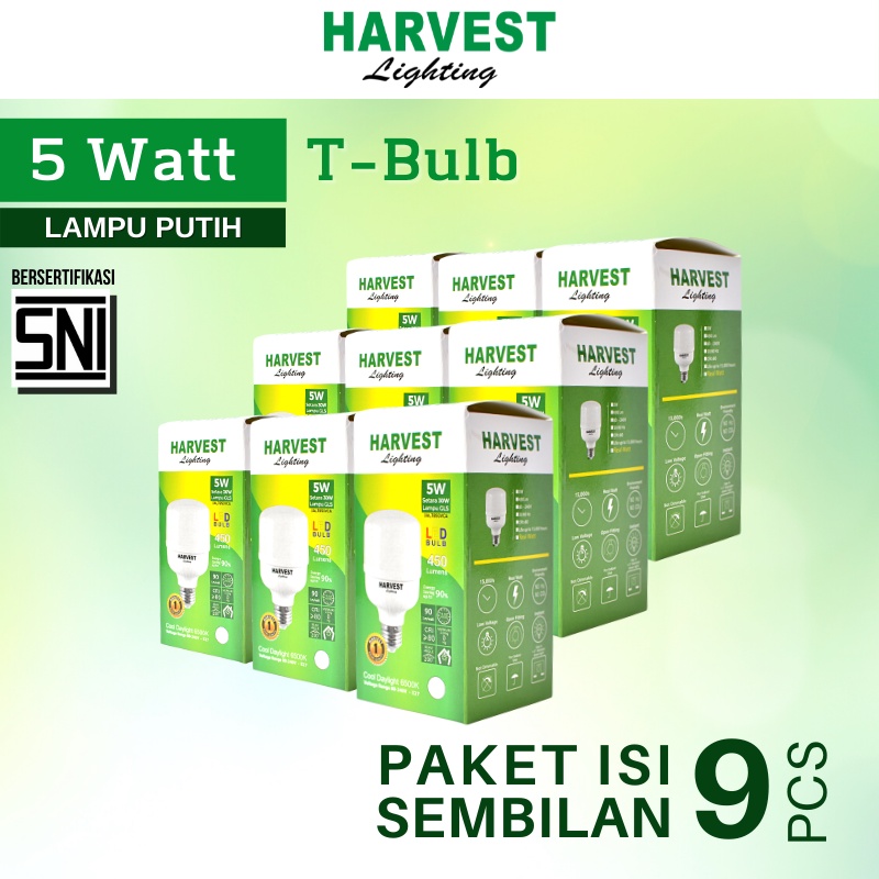 Jual W Paket Isi Harvest Lighting Lampu Kapsul Led T Bulb Watt