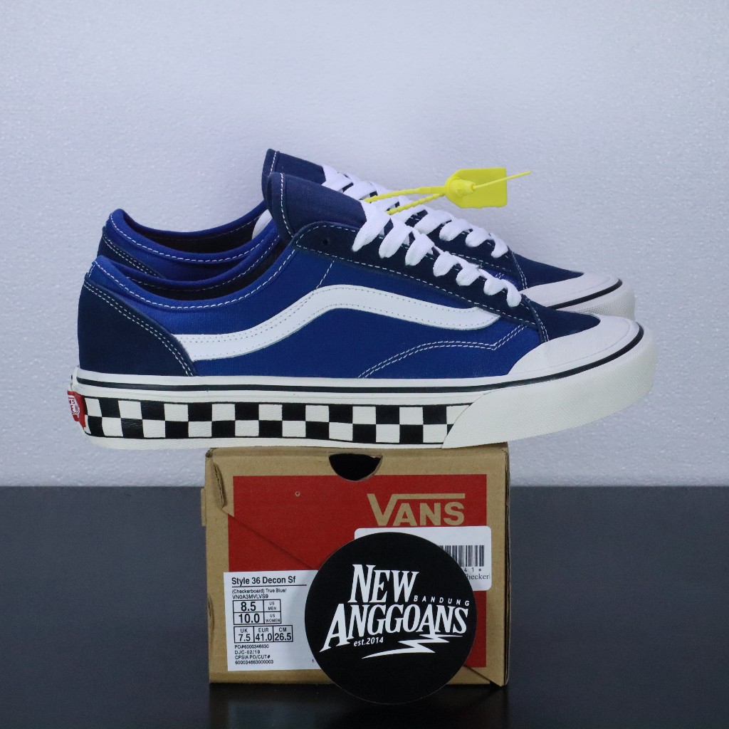 Jual Sepatu Vans Old Skool Style 36 Decon SF OG Checkerboard Catur Navy