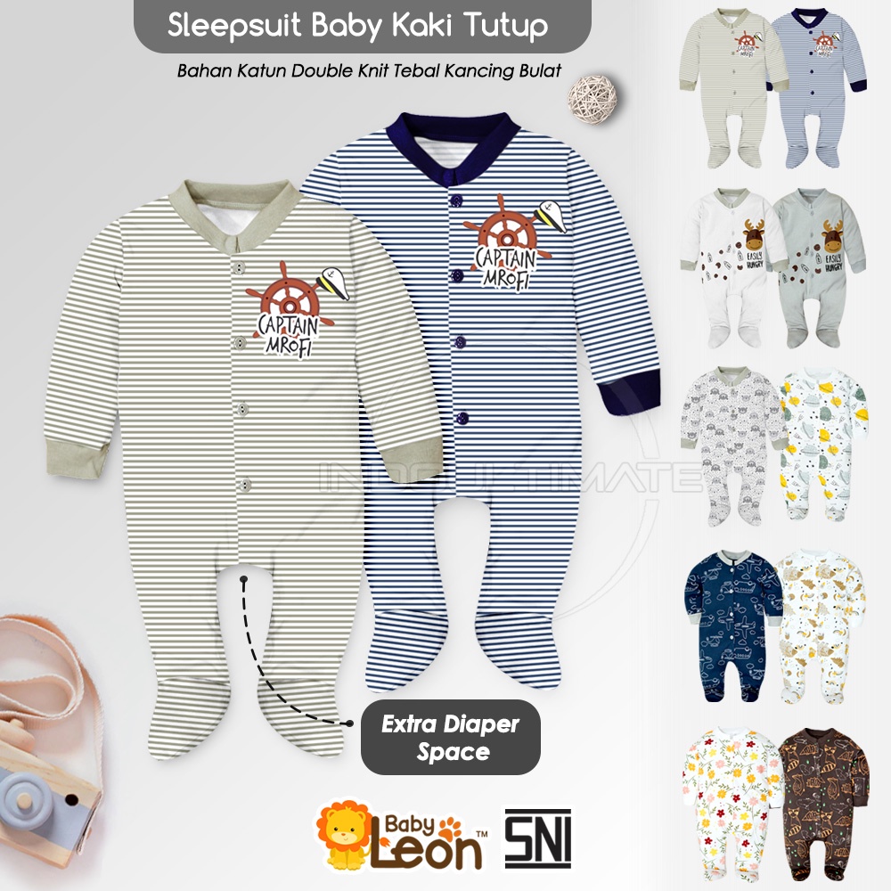 Jual Baby Leon Jumpsuit Bayi Kaki Tertutup Lengan Panjang Baby