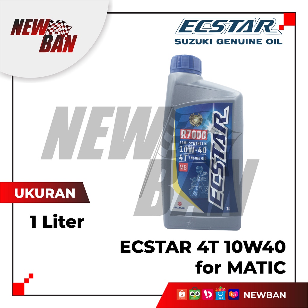 Jual OLI MESIN MOTOR ECSTAR R7000 MATIC SUZUKI GENUINE OIL 10W 40 MB 1