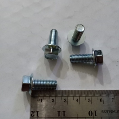 Jual BAUT TOPI FLANGE BOLT PUTIH M8 X 20MM KUNCI 12 Shopee Indonesia