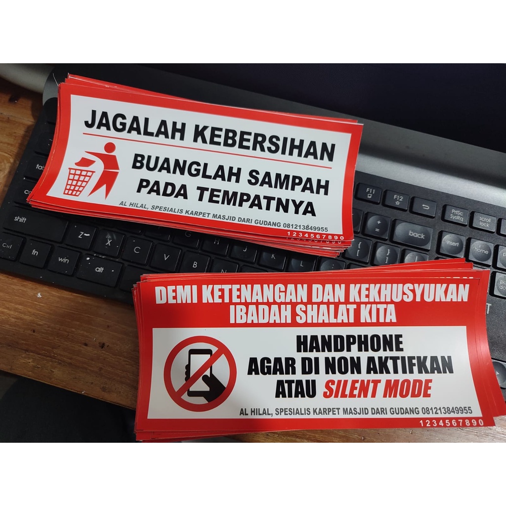 Jual Stiker Masjid Jagalah Kebersihan Matikan Hp Al Hilal Shopee