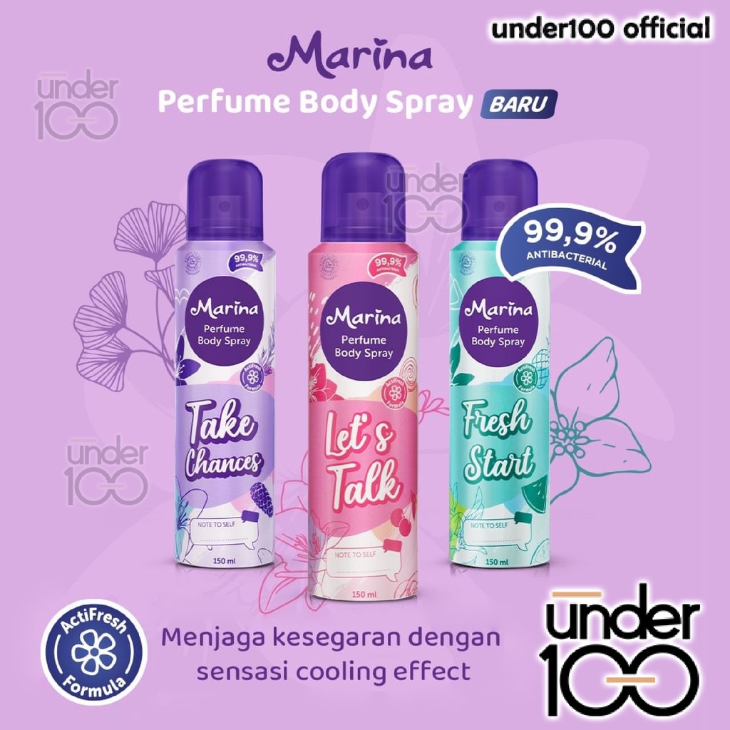 Jual Under100 MARINA Perfume Body Spray 150ml Pewangi Parfum