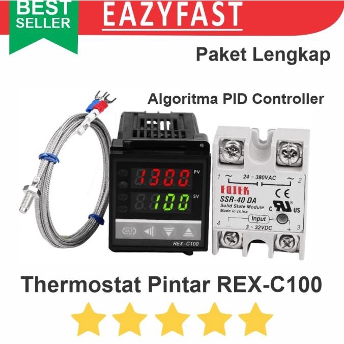 Jual Thermostat PID REX C100 Temperatur Suhu Controller Otomatis SSR