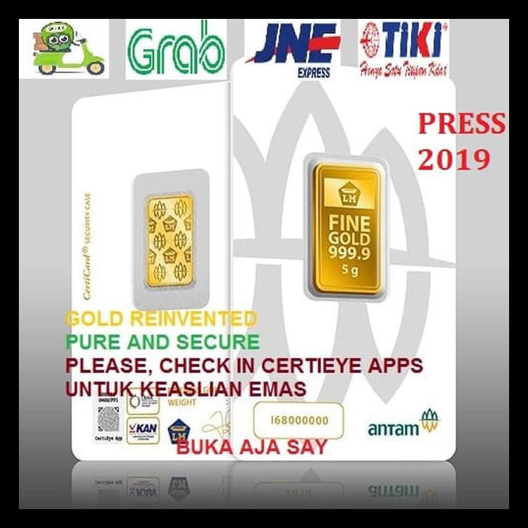 Jual 5 GR GRAM GOLDBAR LOGAM MULIA LM EMAS ANTAM BERSERTIFIKAT ASLI