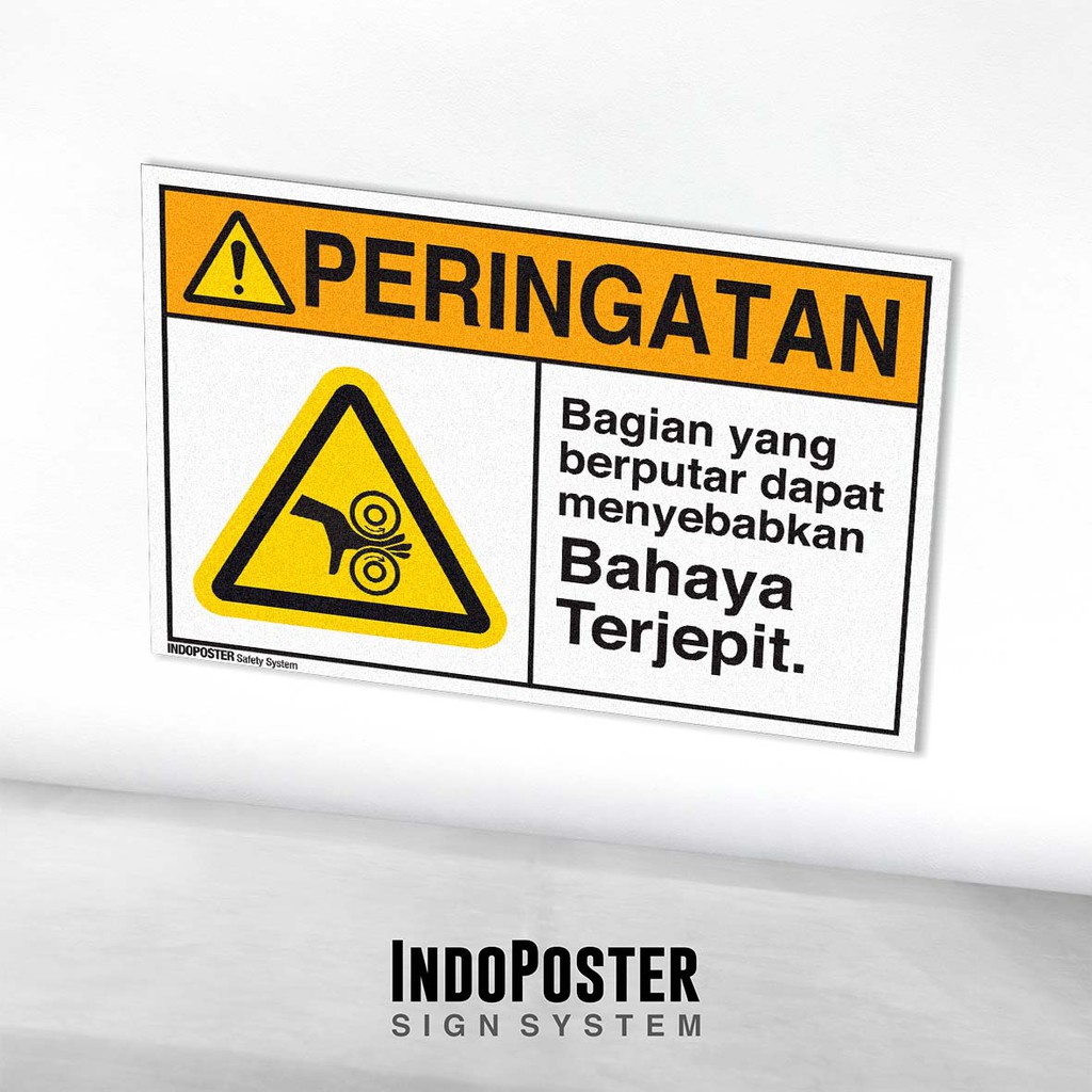 Jual Stiker Safety Sign Rambu K3 ANSI Bahaya Terjepit Oleh Bagian Yang