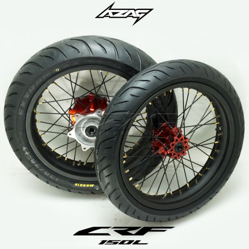 Jual BAN SET CRF 150 L SUPERMOTO BAN MAXXIS 110 130 70 RING 17 300 350