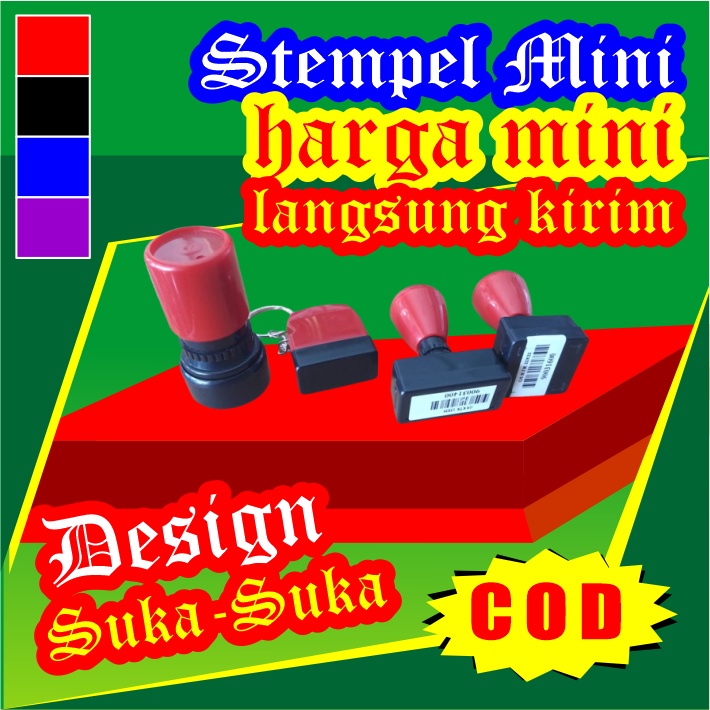 Jual Stempel Warna Flash Nama Logo Cap Mini Custom Otomatis Cepat Kilat