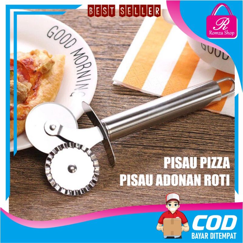 Jual Pisau Pizza Cutter Stainless Pemotong Adonan Kue Knife Cuter