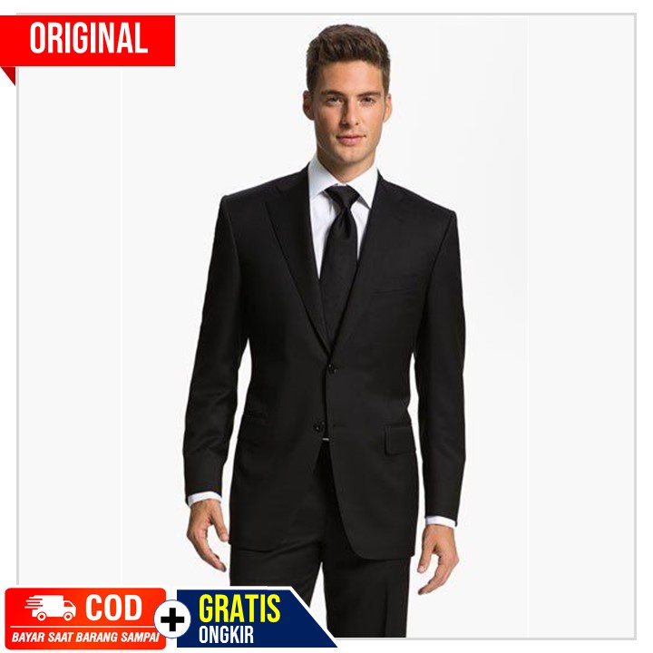 Jual Setelan Blazer Pria Full Furing In Super Mario Premium Black