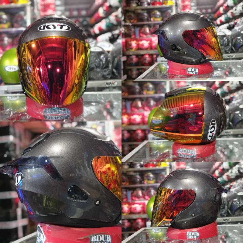 Jual Helm Kyt Kyoto Gunmetal Gloss Paket Ganteng Kaca Oven Venom