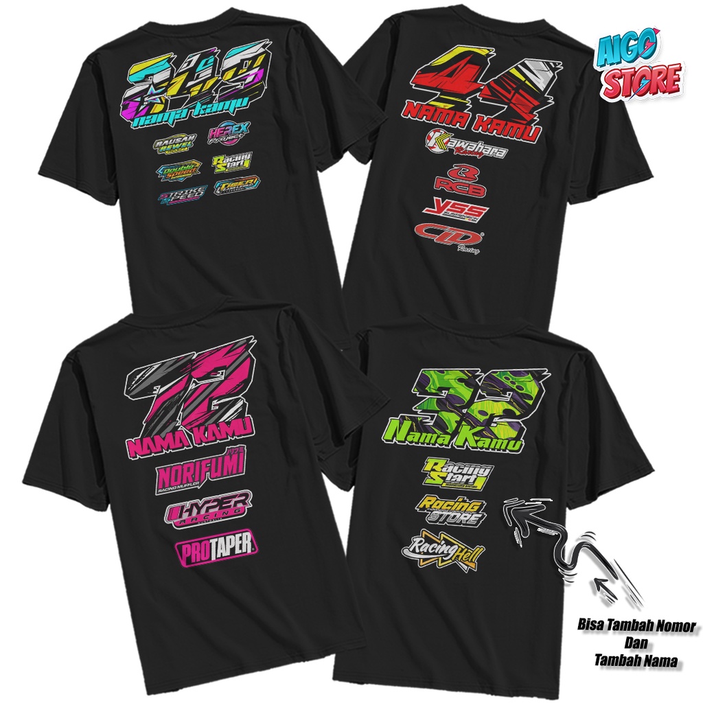 Jual Kaos Racing Custom Bisa Tambah Nama Dan Nomor Sesukamu Terbaru