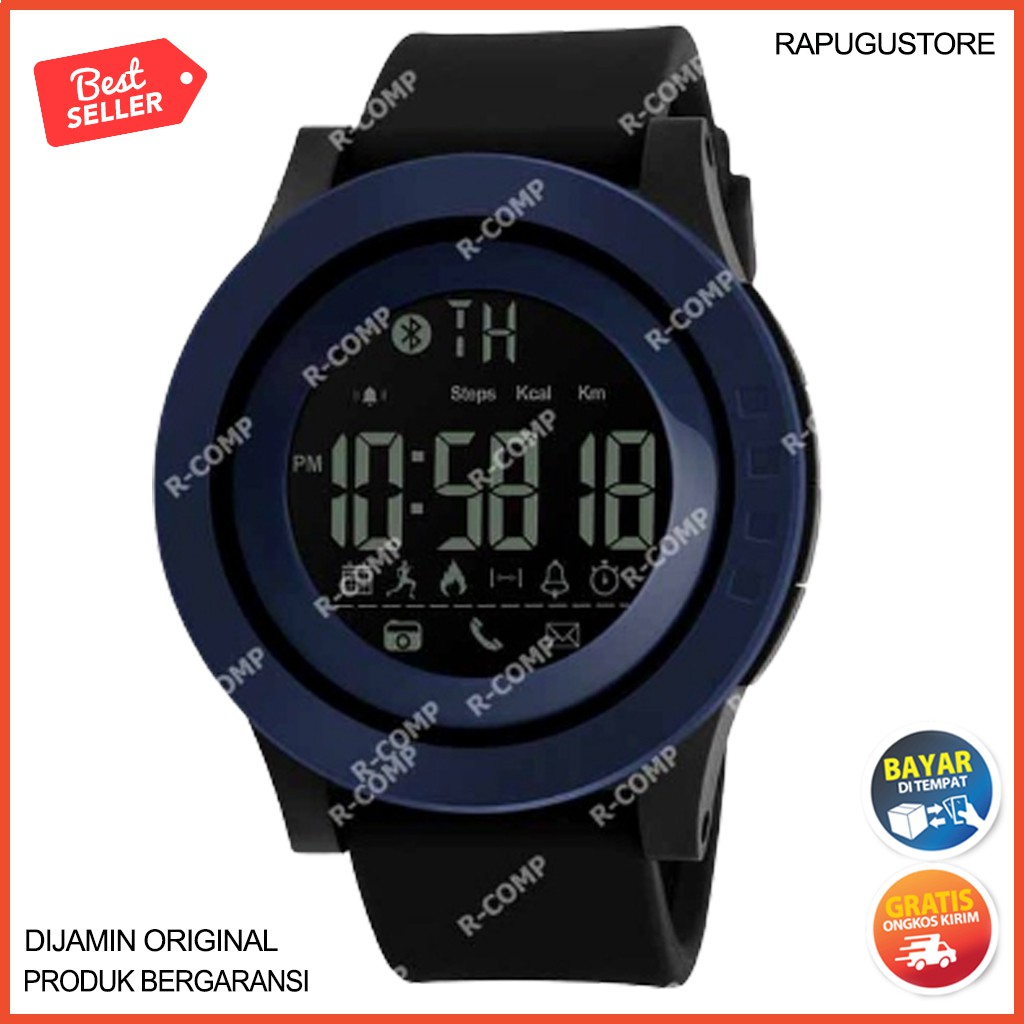 Jual SKMEI Jam Tangan Olahraga Smartwatch Bluetooth 1255 Biru L3E5