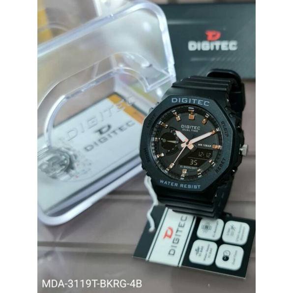 Jual Jam Tangan Digitec 3119 Tali Rubber Dual Time Original Pria