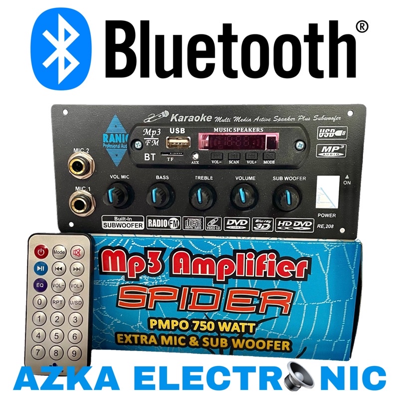 Jual Kit Power Amplifier Speaker Aktif Plus Mp Bluetooth W Pmpo