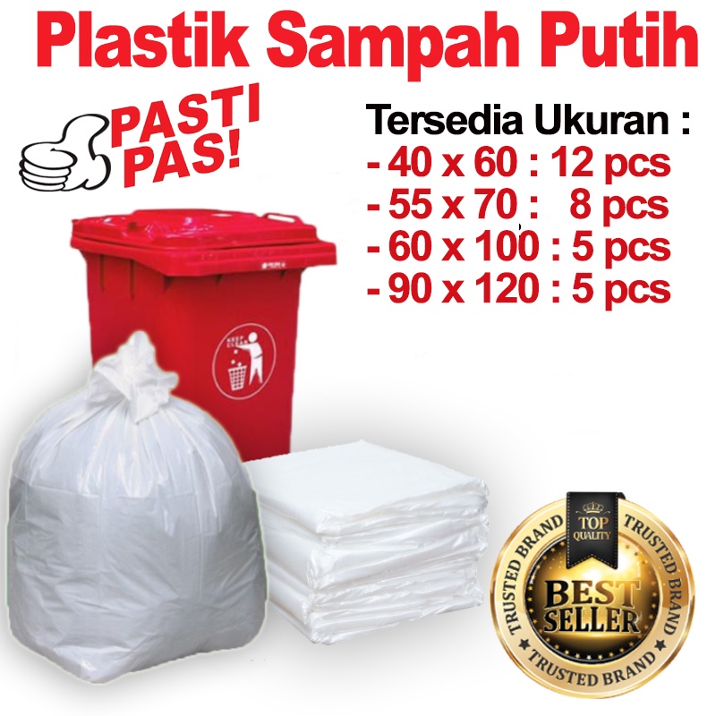 Jual Plastik Sampah Putih 90x120 60x100 55x70 40x60 Kantong Plastik