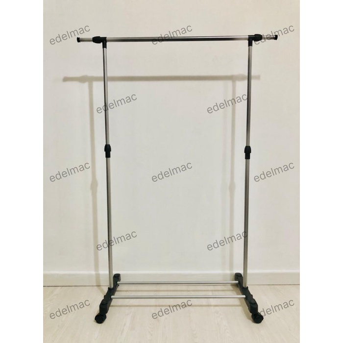 Jual Stand Hanger Pipa Plastik Besi Nempel Baju Pendek P0C3 Putih