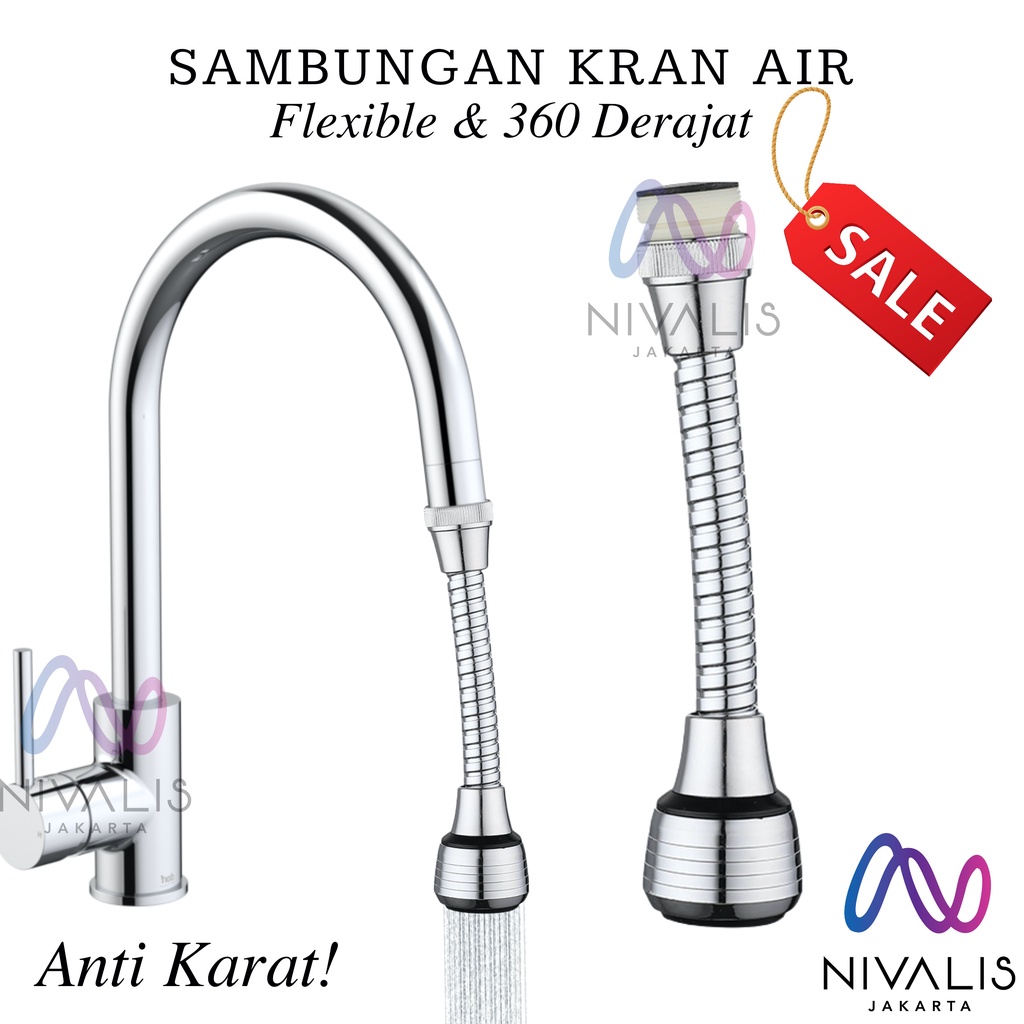 Jual Nivalis Jakarta Sambungan Kran Air Flexible Besi Leher Kran