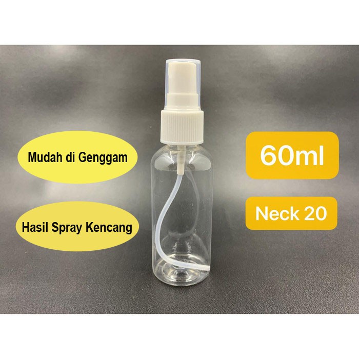 Jual Botol Spray Bening Bahan PET Tebal 60ML Semprotan Plastik 100