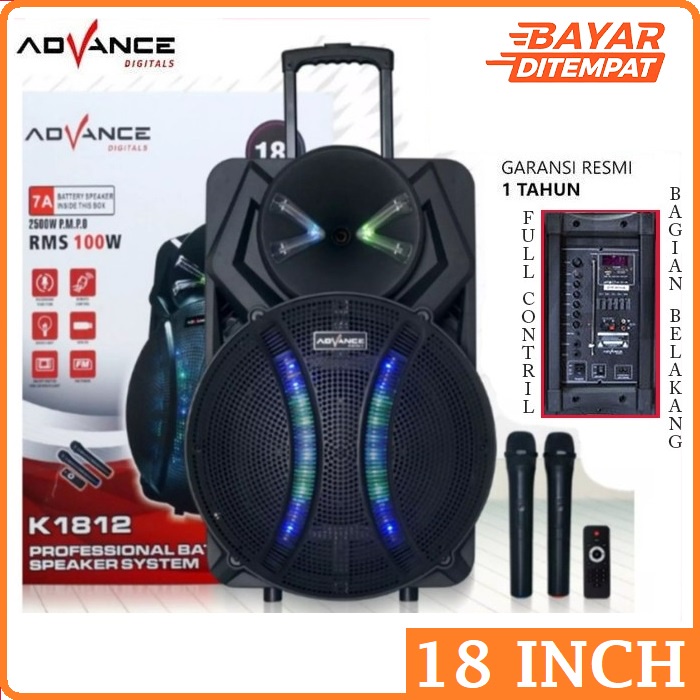 Jual ADVANCE Speaker Meating Ukuran 18 Inch Speaker Bluetooth Free 2