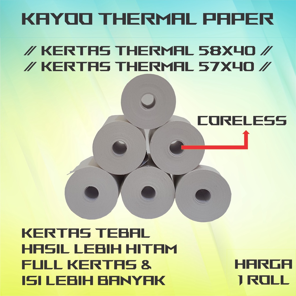 Jual Kertas Thermal Struk Kasir Ppob Paper Roll X X Termal