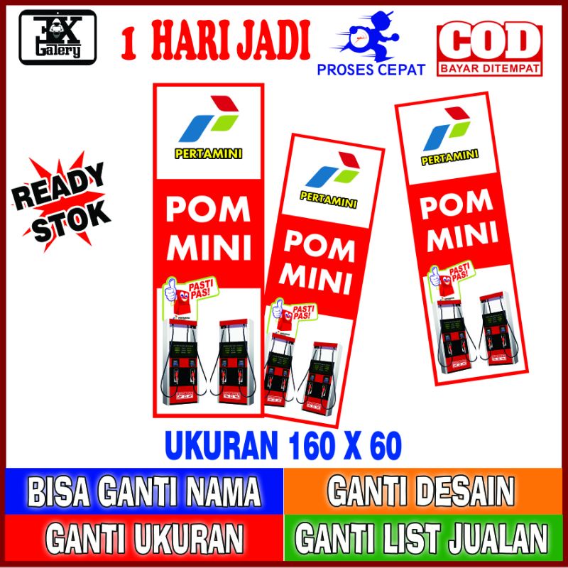 Jual SPANDUK POM MINI BANNER POM MINI UKURAN 160 X 60 BISA GANTI