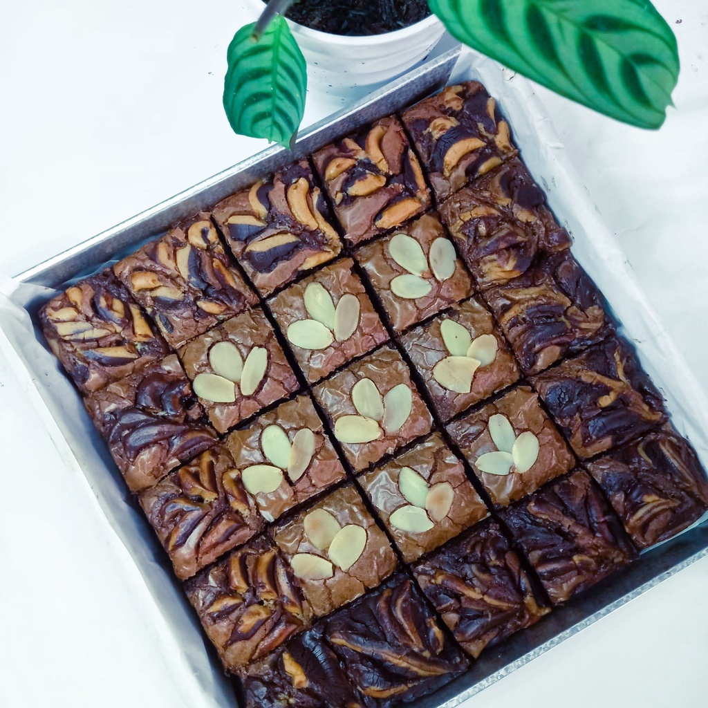 Jual Fudgy Brownies Panggang Sekat X Shiny Crust Topping Peanut