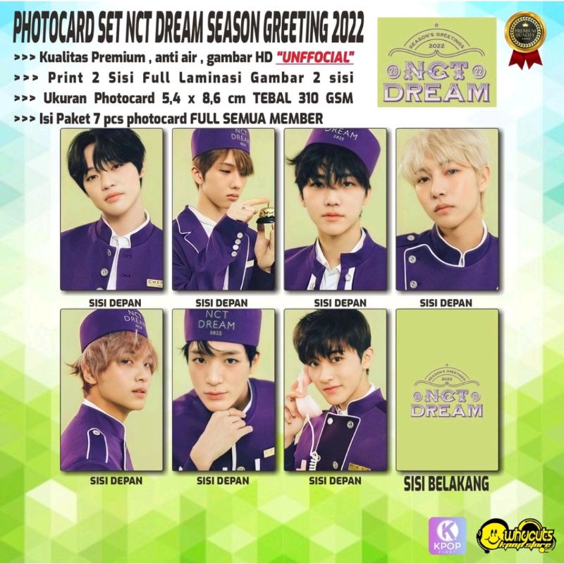 Jual PHOTOCARD SET PREMIUM NCT DREAM SEASON GREETING 2022 FULL