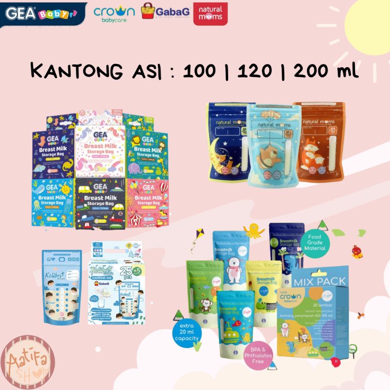 Jual Kantong Asi Gea Baby Natural Moms Crown Natur Gabag Ml