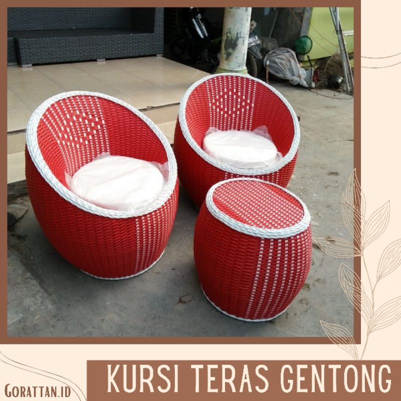 Jual Kursi Teras Gentong Rotan Sintetis Termurah Free Ongkir Shopee