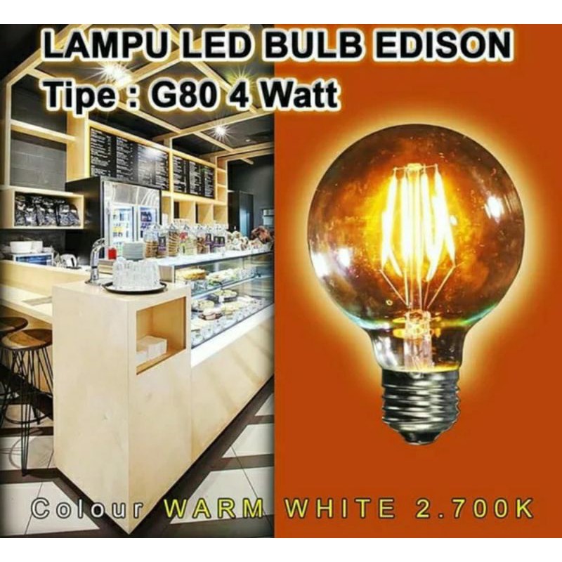 Jual Lampu Bulb Led Filamen Edison Vintage G Watt Fitting E