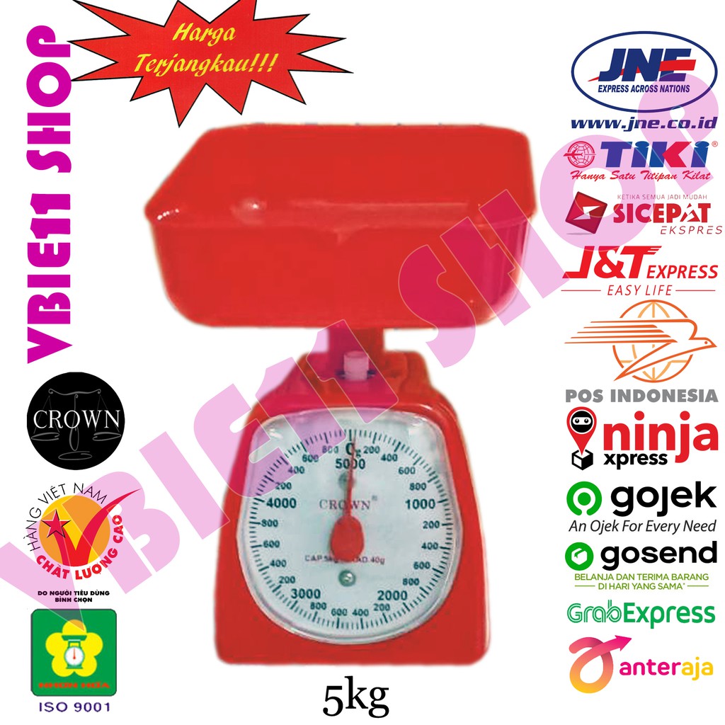 Jual Timbangan Plastik Crown Star 5kg Jarum Analog Manual Duduk Sembako