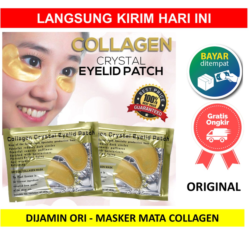 Jual DIJAMIN ORI MASKER MATA Crystal Collagen Colagen Gold Eye Mask