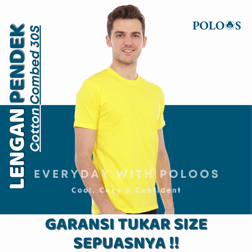 Jual Baju Kaos Polos Pria Lengan Pendek Kuning Kenari Shopee Indonesia