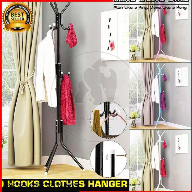 Jual Stand Hanger Gantungan Baju Berdiri Standing 9 Hook Multifungsi