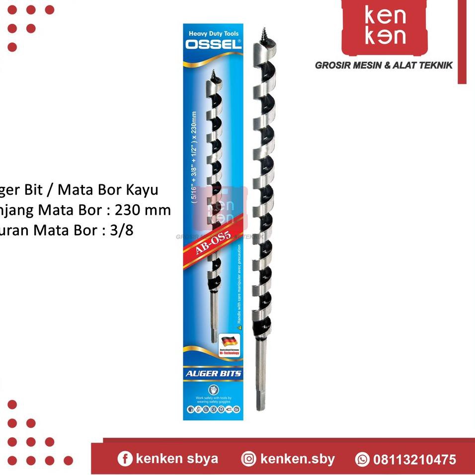 Jual Produk R9MC9 Mata Bor Kayu Spiral Panjang Auger Wood Bit Drill