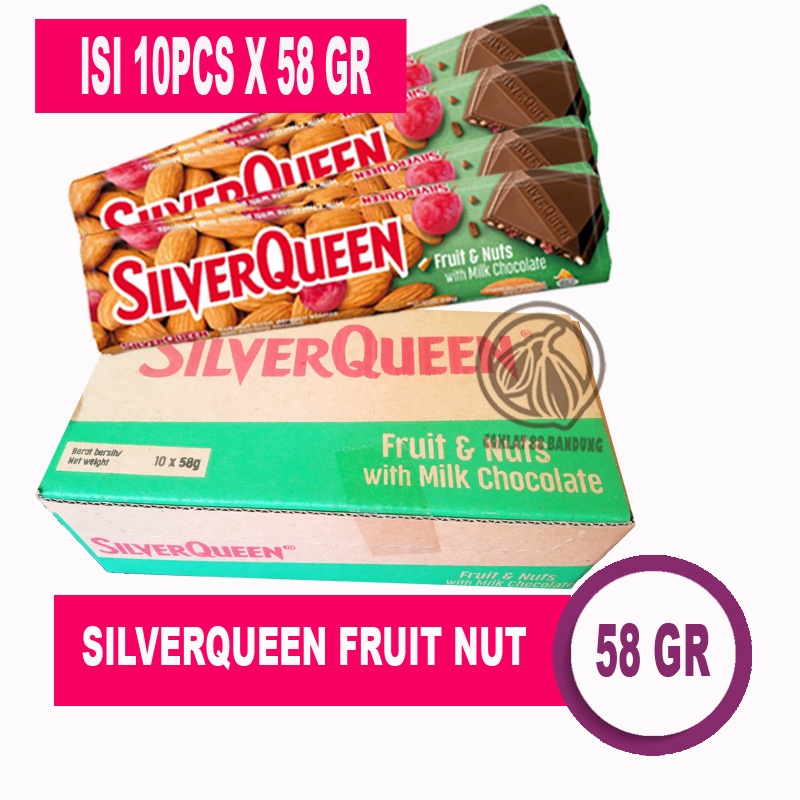 Jual SILVERQUEEN FRUIT NUT 58GR 1BOX 10 PCS SILVER QUEEN FRUIT AND NUT