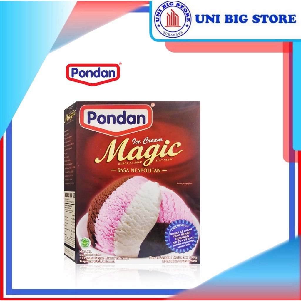 Jual Pondan Magic Ice Cream Neapolitan 300 Gr 3 Rasa Coklat Vanilla