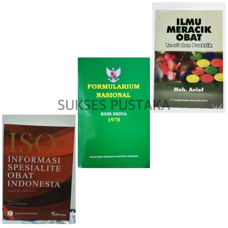 Jual PAKET 3 BUKU KEDOKTERAN ISO FORMULARIUM NASIONAL ILMU MERACIK