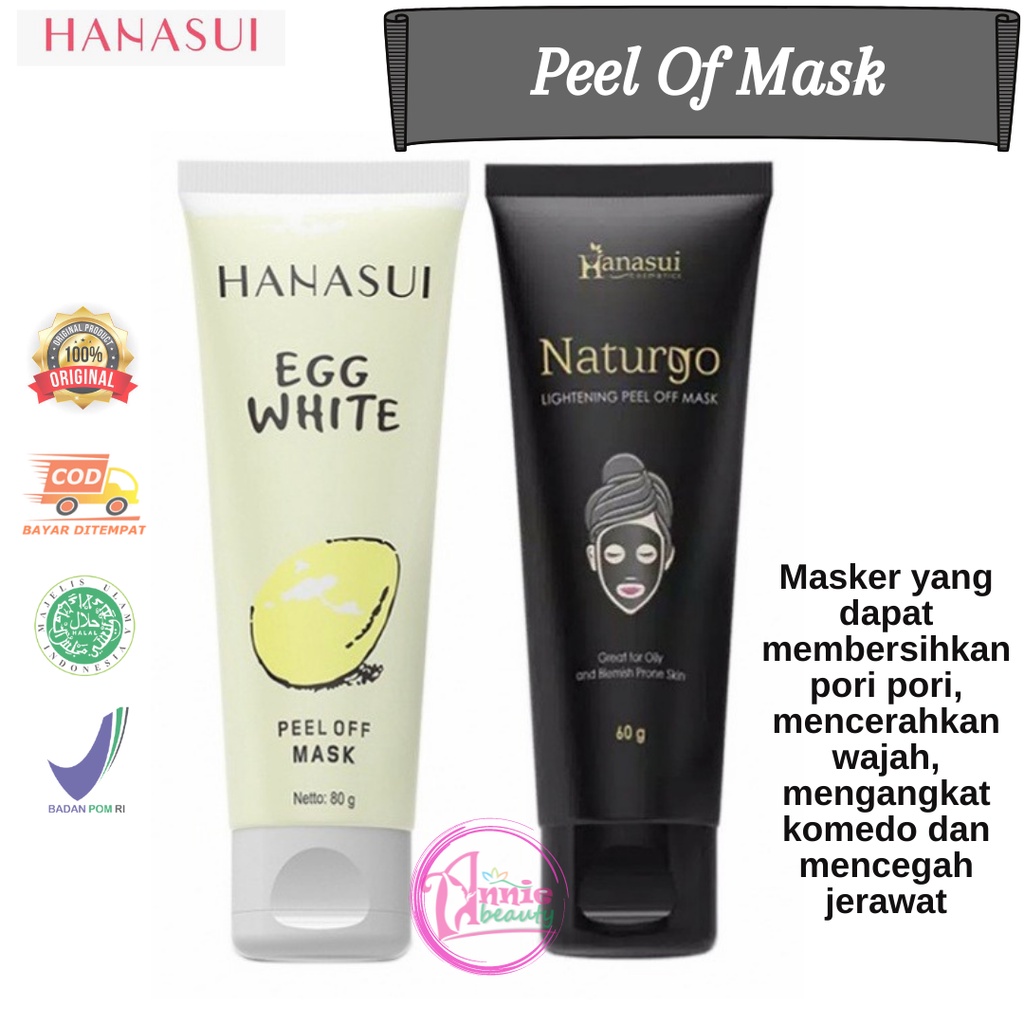 Jual Hanasui Peel Off Mask Egg White Naturgo Lightening Masker Anti