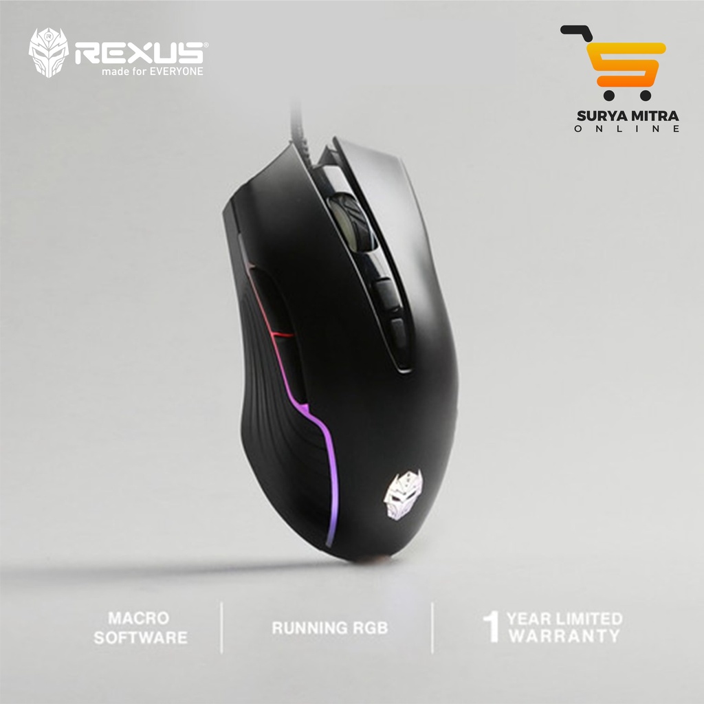 Jual Rexus Xierra X12 Gaming Mouse RGB Macro For Gamers RX X12