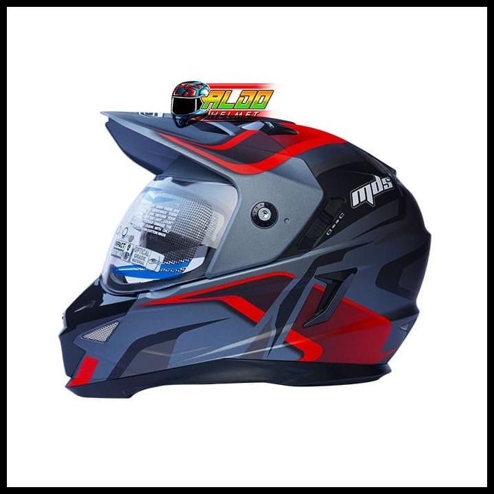 Jual Helm Mds Super Pro Motif Alumunium Gray Matt Red Full Face Jual