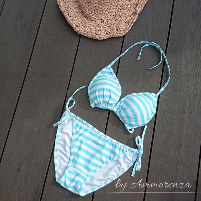 Jual BIKINI BIKINI SWIMSUIT BAJU RENANG BY AMMORENZA BLUE STRIPE