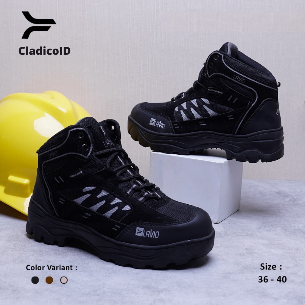 Jual Sepatu Safety Pria Boots Ujung Besi Sefty Shoes Cowok Lavio Axel