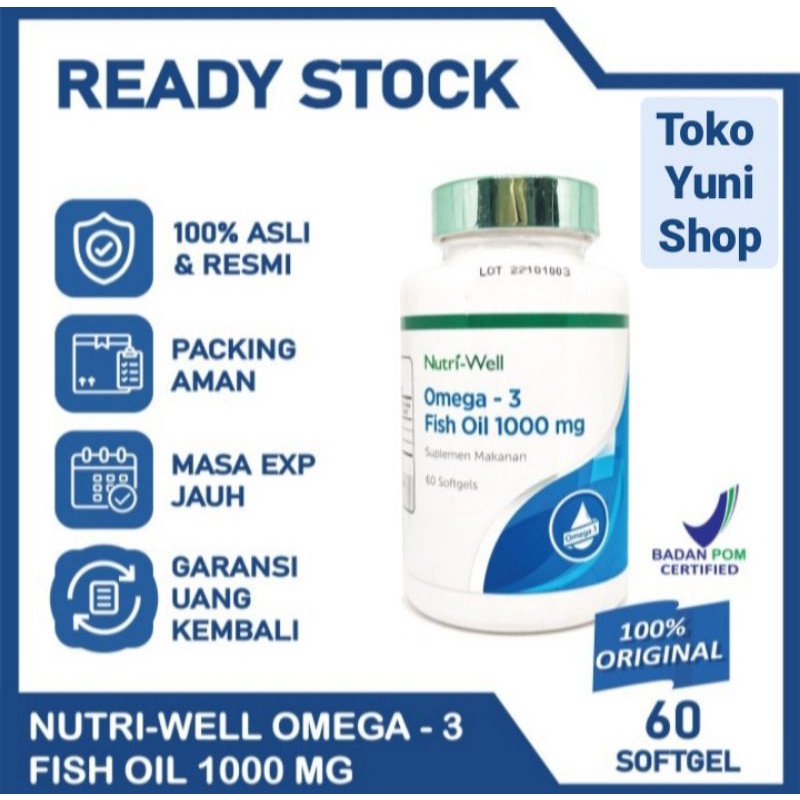 Jual NUTRIWELL NUTRI WELL OMEGA 3 FISH OIL 1000 MG KOLESTEROL