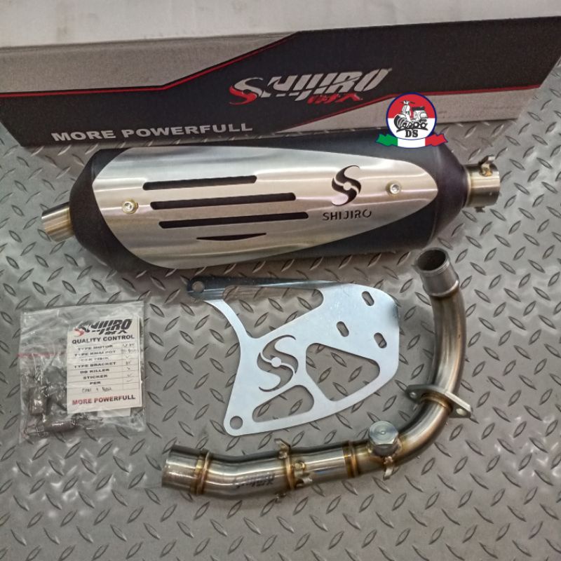 Jual Knalpot Shijiro Standar Racing Fullsystem Vespa Iget 3V Sprint