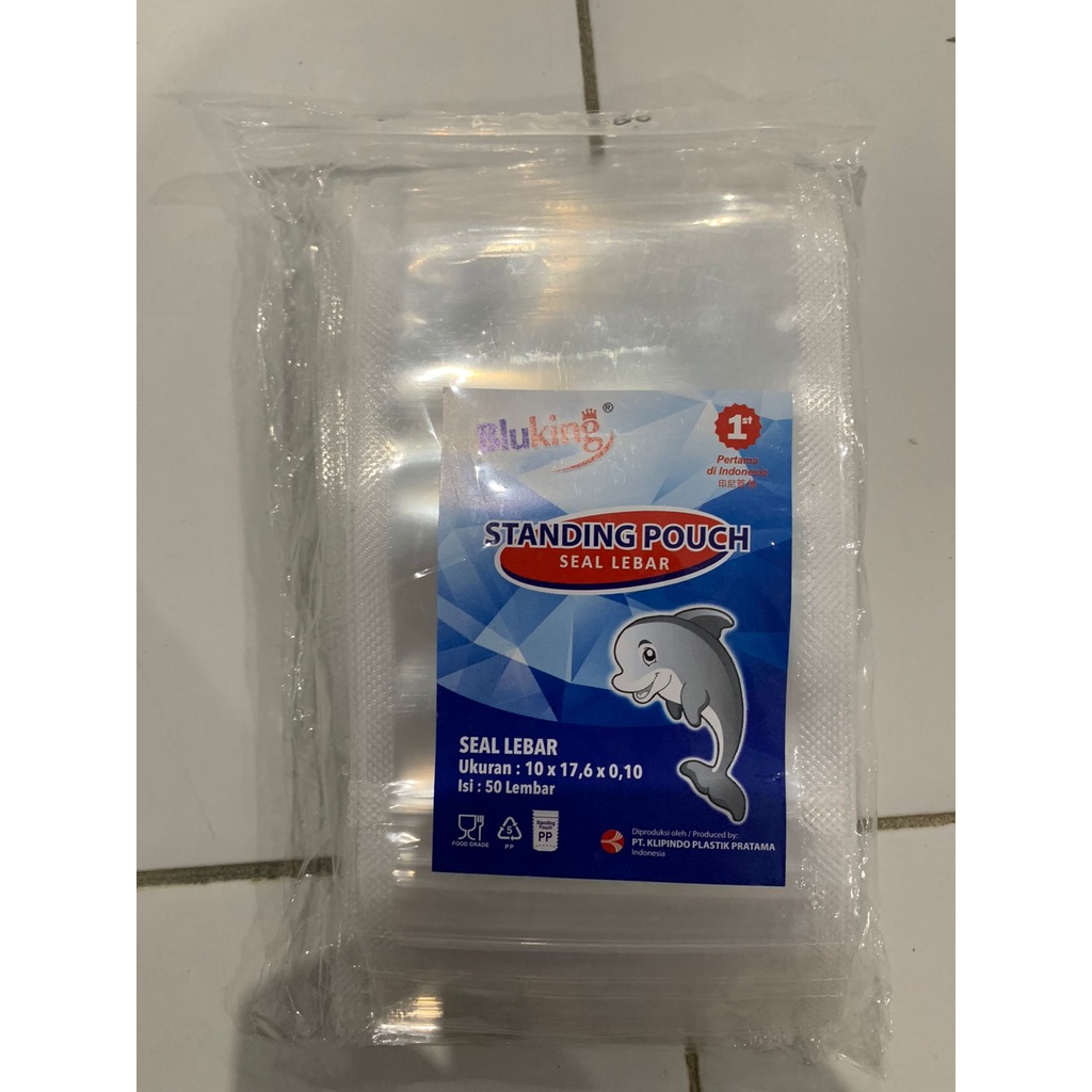 Jual Plastik PE Standing Pouch Minuman Bluking Minuman Blutop 10 X 17