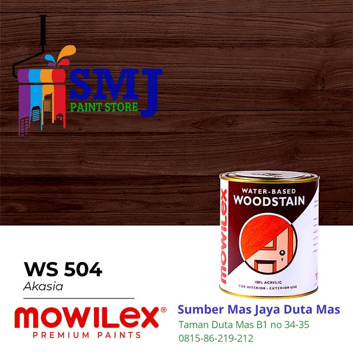 Jual Kayucat Cat Woodstain Kayu Mowilex Water Based Warna Akasia